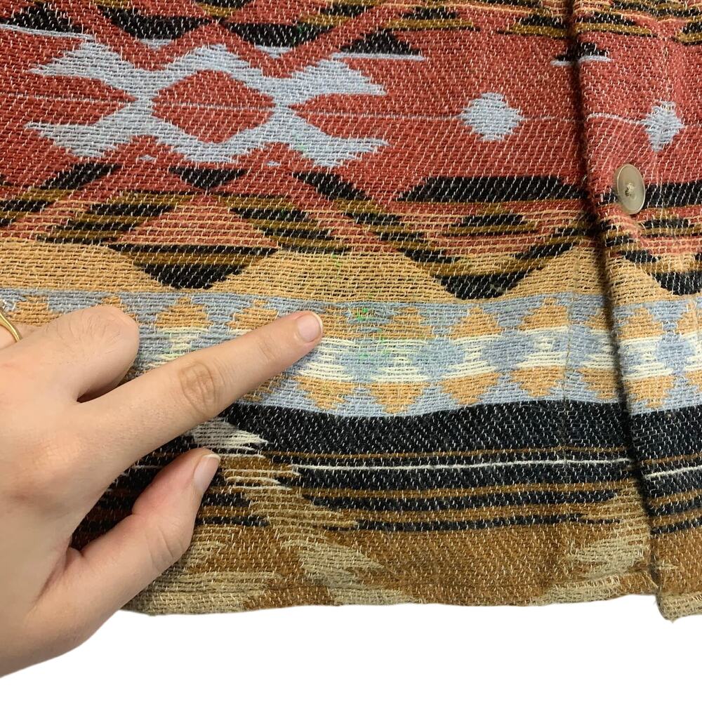 Urban Outfitters Aztec Empire Jacquard Woven Shacket Men's Sz S Multicolor - Picture 8 of 9